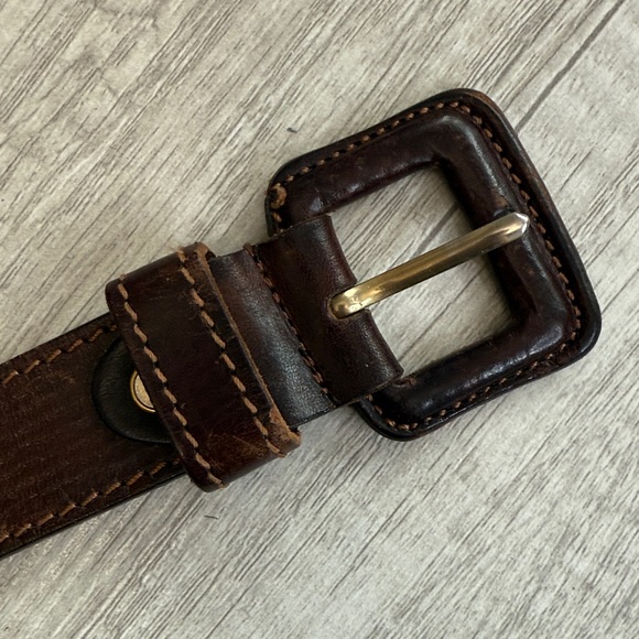 Made in Italy Brown Leather Buckle Leather Belt S - Picture 2 of 4